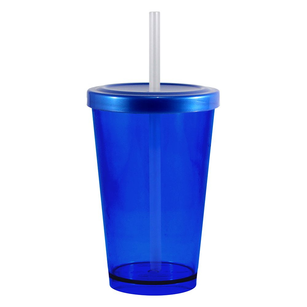 Copo Cancun Tampa e Canudo 320ml Cristal-BB148
